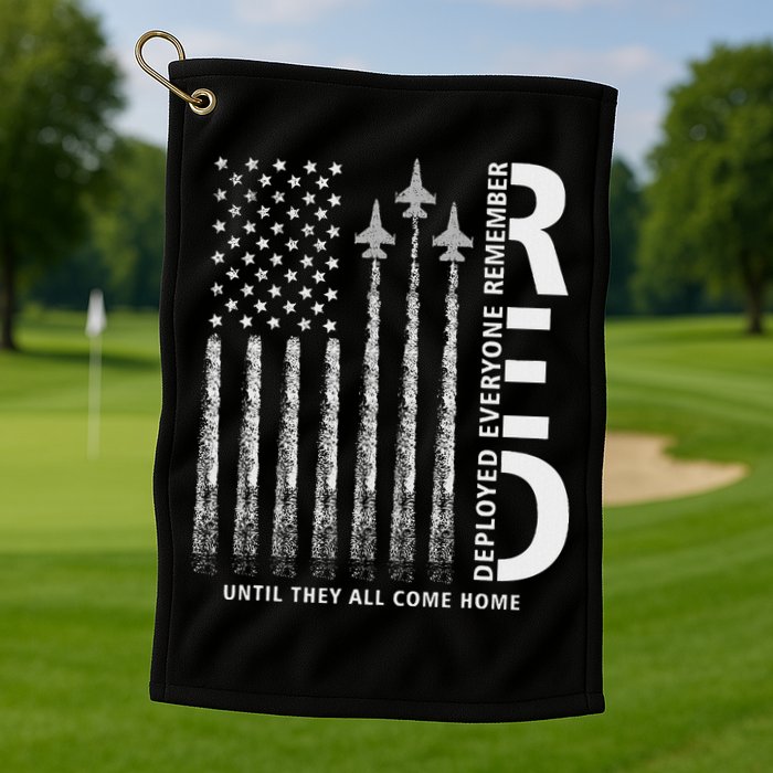 Red Friday Remember Everyone Deployed Military American Flag Golf Towel