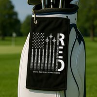 Red Friday Remember Everyone Deployed Military American Flag Golf Towel