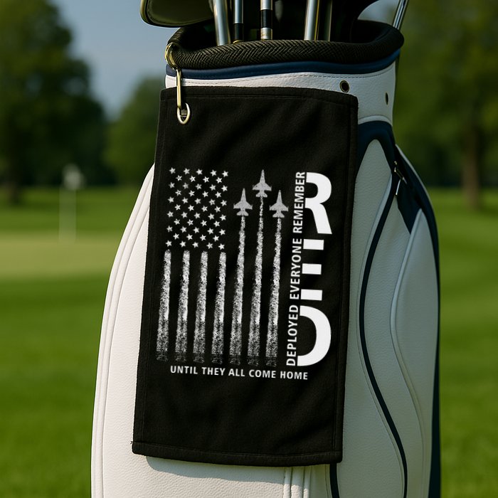 Red Friday Remember Everyone Deployed Military American Flag Golf Towel
