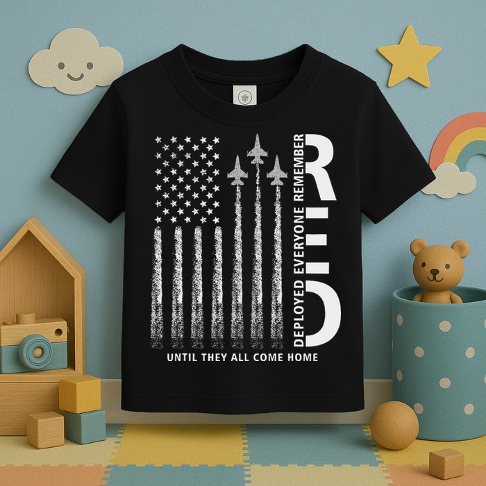 Red Friday Remember Everyone Deployed Military American Flag Toddler T-Shirt