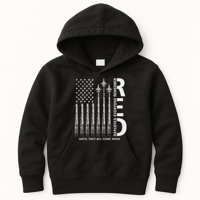 Red Friday Remember Everyone Deployed Military American Flag Kids Hoodie