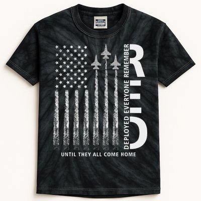 Red Friday Remember Everyone Deployed Military American Flag Kids Tie-Dye T-Shirt