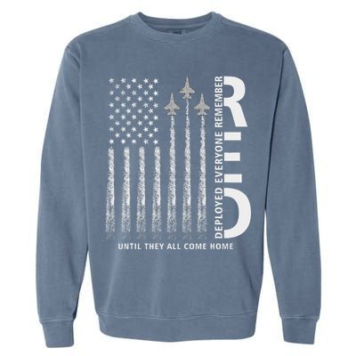 Red Friday Remember Everyone Deployed Military American Flag Garment-Dyed Sweatshirt