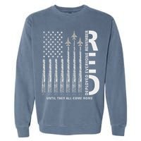 Red Friday Remember Everyone Deployed Military American Flag Garment-Dyed Sweatshirt