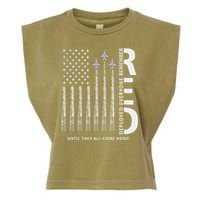 Red Friday Remember Everyone Deployed Military American Flag Garment-Dyed Women's Muscle Tee