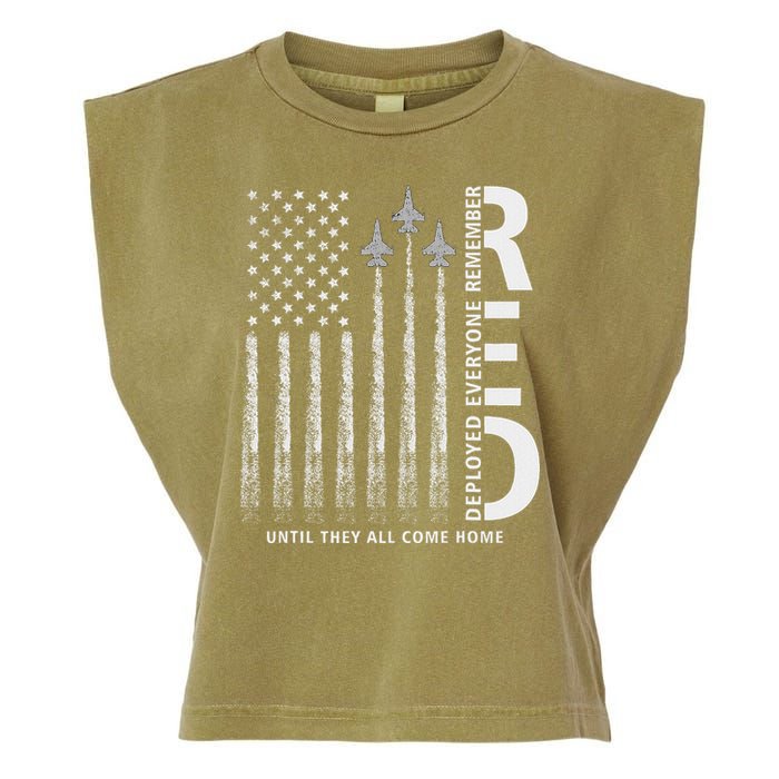 Red Friday Remember Everyone Deployed Military American Flag Garment-Dyed Women's Muscle Tee