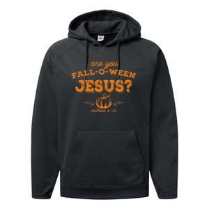 Retro Fall Religious Bible Matthew Are You Fall O Ween Jesus Performance Fleece Hoodie