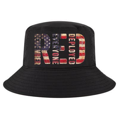 Red Fridays Remember Everyone Deployed American Flag Cool Comfort Performance Bucket Hat