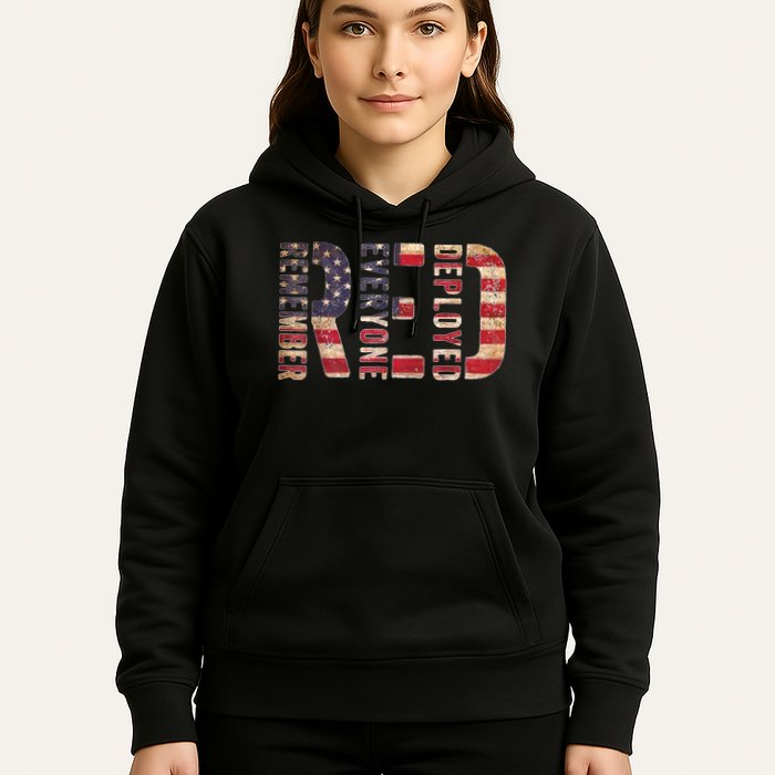 Red Fridays Remember Everyone Deployed American Flag Hoodie