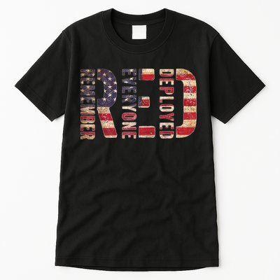 Red Fridays Remember Everyone Deployed American Flag Tall T-Shirt