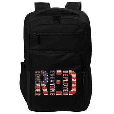 Red Fridays Remember Everyone Deployed American Flag Impact Tech Backpack