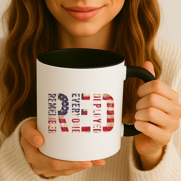Red Fridays Remember Everyone Deployed American Flag Mug