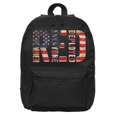 Red Fridays Remember Everyone Deployed American Flag 16 in Basic Backpack