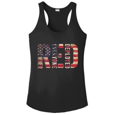 Red Fridays Remember Everyone Deployed American Flag Ladies PosiCharge Competitor Racerback Tank