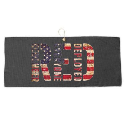 Red Fridays Remember Everyone Deployed American Flag Large Microfiber Waffle Golf Towel