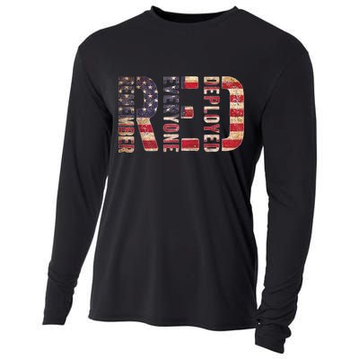 Red Fridays Remember Everyone Deployed American Flag Cooling Performance Long Sleeve Crew