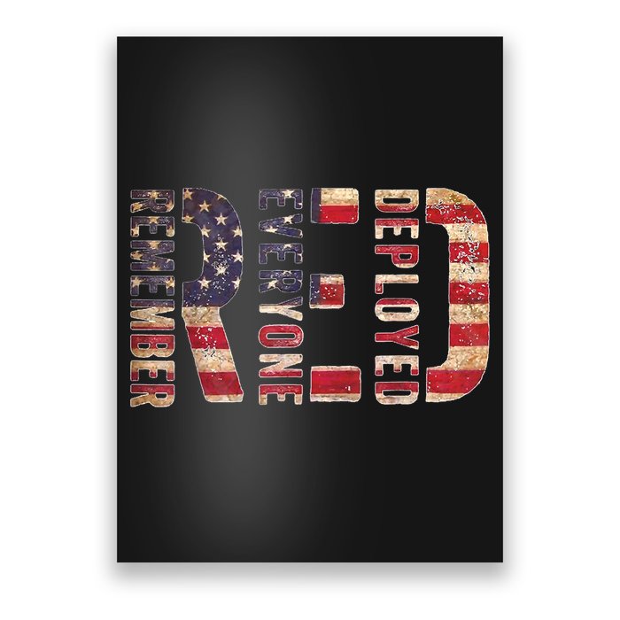 Red Fridays Remember Everyone Deployed American Flag Poster
