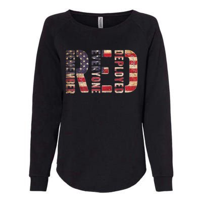 Red Fridays Remember Everyone Deployed American Flag Womens California Wash Sweatshirt