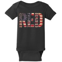 Red Fridays Remember Everyone Deployed American Flag Baby Bodysuit