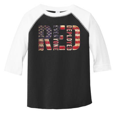 Red Fridays Remember Everyone Deployed American Flag Toddler Fine Jersey T-Shirt