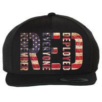 Red Fridays Remember Everyone Deployed American Flag Wool Snapback Cap