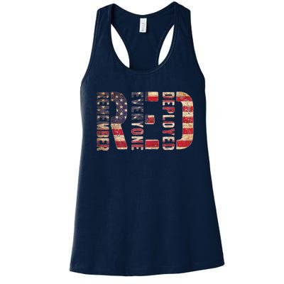 Red Fridays Remember Everyone Deployed American Flag Women's Racerback Tank