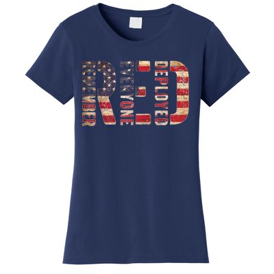 Red Fridays Remember Everyone Deployed American Flag Women's T-Shirt