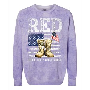 Red Friday Remember Everyone Deployed Every Friday Veterans Colorblast Crewneck Sweatshirt