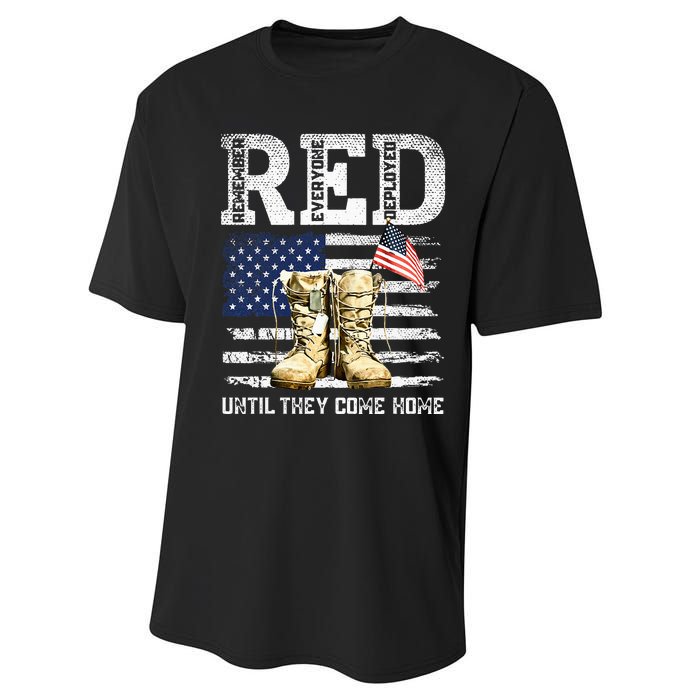 Red Friday Remember Everyone Deployed Every Friday Veterans Performance Sprint T-Shirt