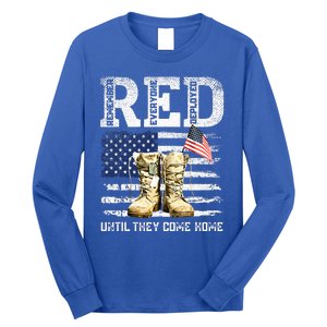 RED Friday Remember Everyone deployed every friday veterans Long Sleeve Shirt