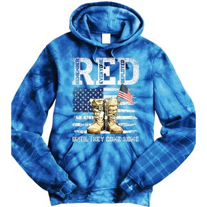 RED Friday Remember Everyone deployed every friday veterans Tie Dye Hoodie