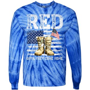 RED Friday Remember Everyone deployed every friday veterans Tie-Dye Long Sleeve Shirt