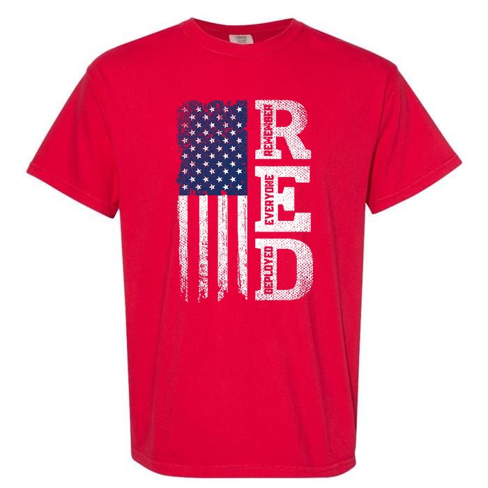 RED Friday Remember Everyone Deployed US Flag Army Vintage Garment-Dyed Heavyweight T-Shirt