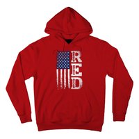 RED Friday Remember Everyone Deployed US Flag Army Vintage Hoodie