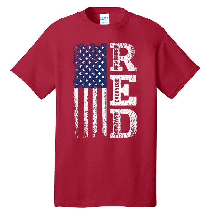 RED Friday Remember Everyone Deployed US Flag Army Vintage Tall T-Shirt