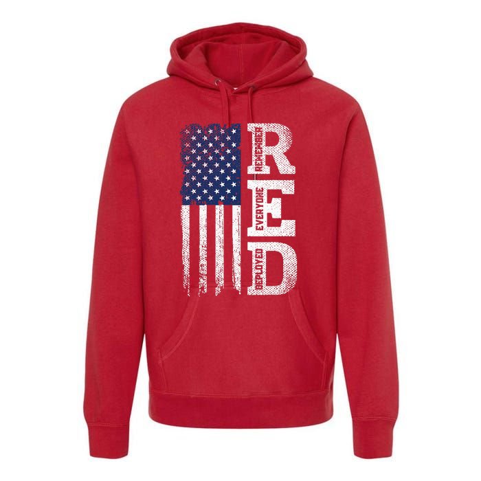 RED Friday Remember Everyone Deployed US Flag Army Vintage Premium Hoodie