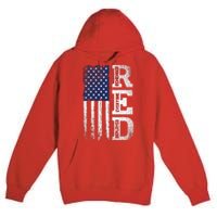 RED Friday Remember Everyone Deployed US Flag Army Vintage Premium Pullover Hoodie