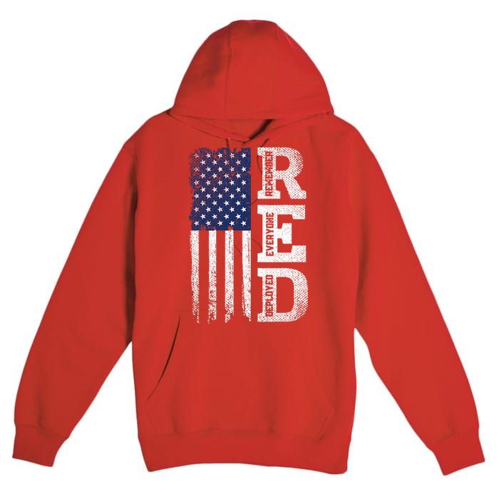 RED Friday Remember Everyone Deployed US Flag Army Vintage Premium Pullover Hoodie