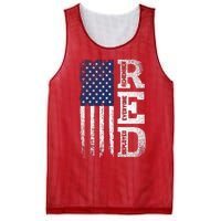 RED Friday Remember Everyone Deployed US Flag Army Vintage Mesh Reversible Basketball Jersey Tank