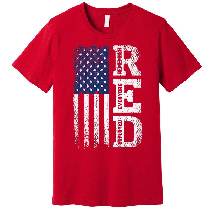 RED Friday Remember Everyone Deployed US Flag Army Vintage Premium T-Shirt