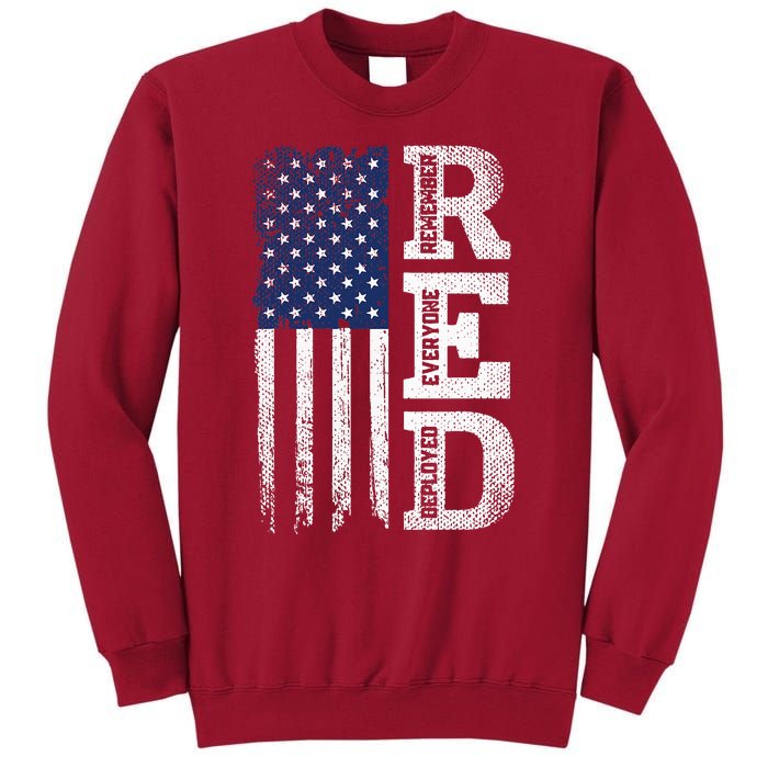 RED Friday Remember Everyone Deployed US Flag Army Vintage Tall Sweatshirt