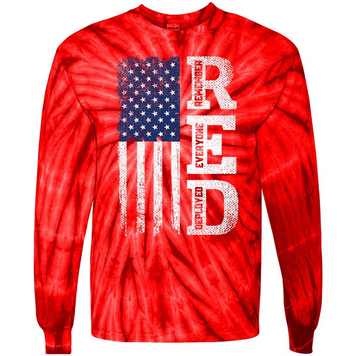 RED Friday Remember Everyone Deployed US Flag Army Vintage Tie-Dye Long Sleeve Shirt