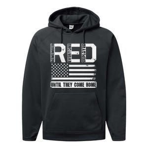 Red Friday Remember Everyone Deployed Retro Us Ar.My Military Performance Fleece Hoodie