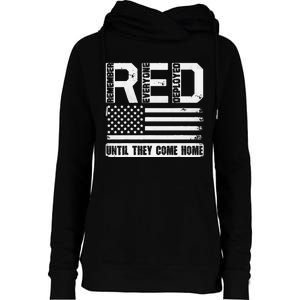 Red Friday Remember Everyone Deployed Retro Us Ar.My Military Womens Funnel Neck Pullover Hood