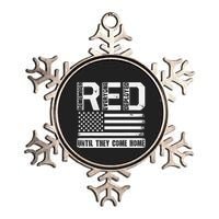 Red Friday Remember Everyone Deployed Retro Us Ar.My Military Metallic Star Ornament