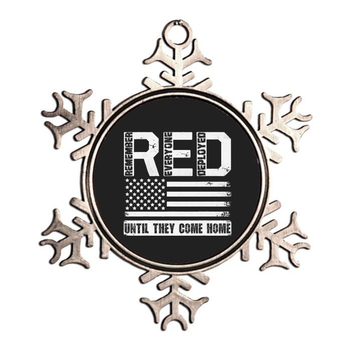 Red Friday Remember Everyone Deployed Retro Us Ar.My Military Metallic Star Ornament