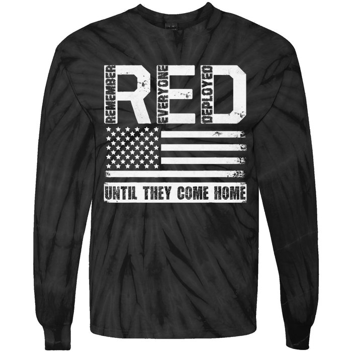 Red Friday Remember Everyone Deployed Retro Us Ar.My Military Tie-Dye Long Sleeve Shirt