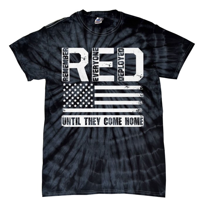 Red Friday Remember Everyone Deployed Retro Us Ar.My Military Tie-Dye T-Shirt