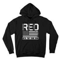 Red Friday Remember Everyone Deployed Retro Us Ar.My Military Tall Hoodie