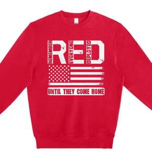 Red Friday Remember Everyone Deployed Retro Us Ar.My Military Premium Crewneck Sweatshirt